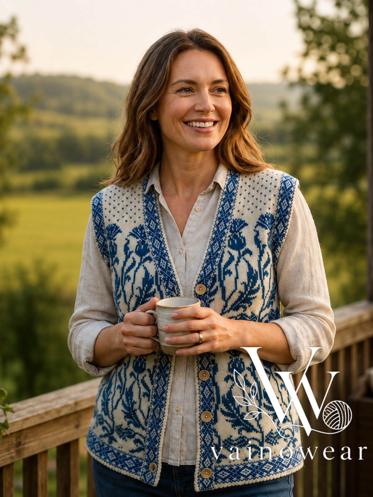 Knitted wool women's vest 1