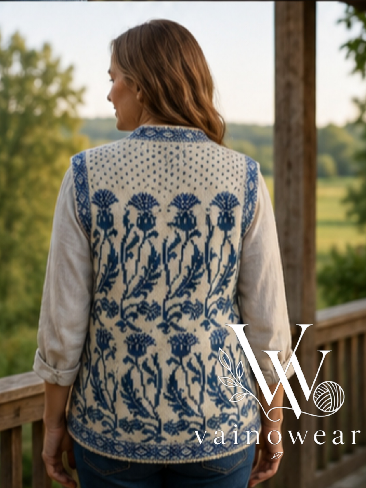 Knitted wool women's vest thumbnail 3