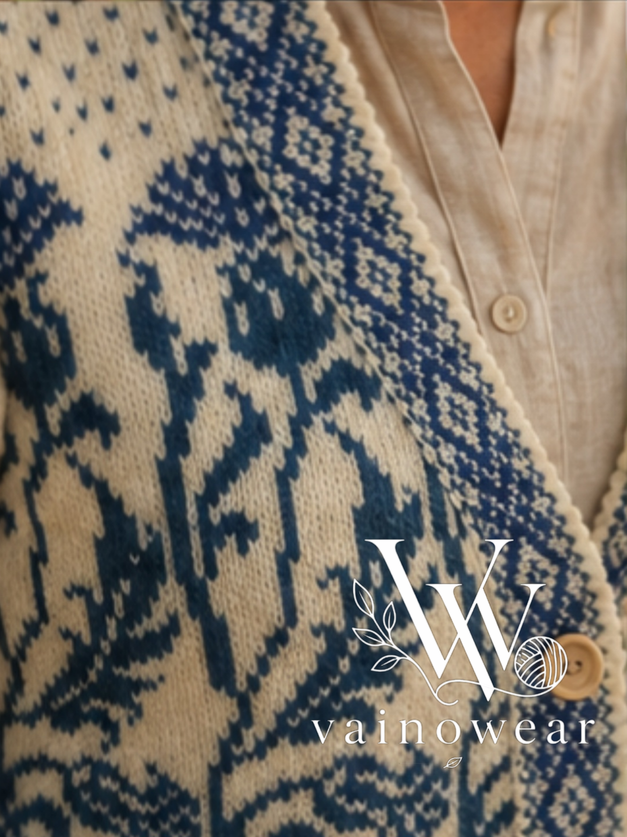 Knitted wool women's vest thumbnail 4