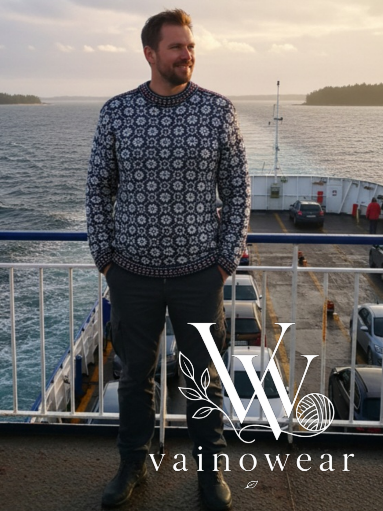 Knitted wool men's jumper "selbu" 1